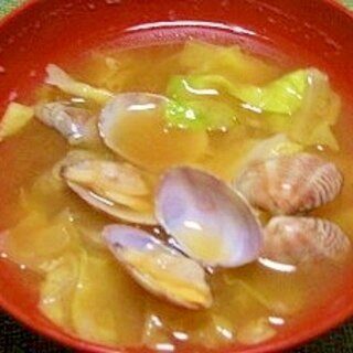 毎日のお味噌汁32杯目＊アサリと春キャベツ